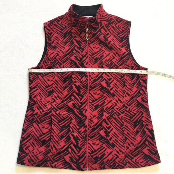 ALIA Women’s Zip Up Vest Red Black Size Small - Picture 6 of 6